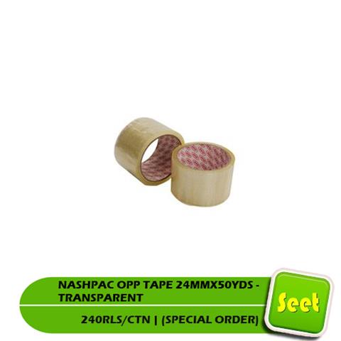 NASHPAC OPP TRANSPARENT TAPE 60MMx50YDS (5 ROLL/BD) [100 ROLL/CTN] - Seet  Office Supplies Malaysia