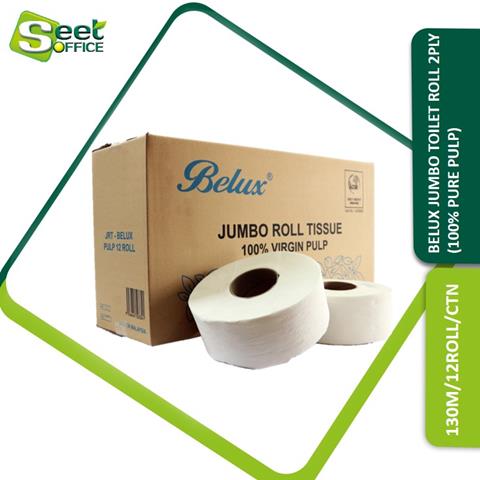 BELUX JUMBO TOILET ROLL 2PLY (100% PURE PULP) 130M (12 ROLLS/CTN ...